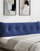 vidaXL Възглавница за гръб Полицейско синьо 160 x 24 x 50 см Кадифе