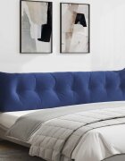 vidaXL Възглавница за гръб Полицейско синьо 200 x 24 x 50 см Кадифе