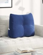 vidaXL Възглавница за гръб Полицейско синьо 60 x 24 x 50 см Кадифе