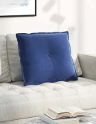 vidaXL Възглавница за гръб Полицейско синьо 60 x 50 cm Кордюрова тъкан