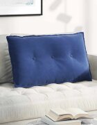 vidaXL Възглавница за гръб Полицейско синьо 80 x 50 cm Кордюрова тъкан