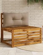 vidaXL Възглавница за гръб PUTTEN 100% полиестер Таупе 70 x 40 x 10 cm