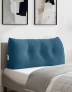 vidaXL Възглавница за гръб Синьо 100 x 24 x 50 см Кадифе
