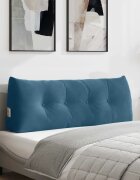 vidaXL Възглавница за гръб Синьо 120 x 24 x 50 см Кадифе