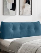 vidaXL Възглавница за гръб Синьо 140 x 24 x 50 см Кадифе