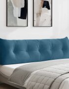 vidaXL Възглавница за гръб Синьо 160 x 24 x 50 см Кадифе