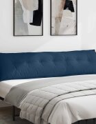 vidaXL Възглавница за гръб Синьо 200 x 19 x 50 см текстил