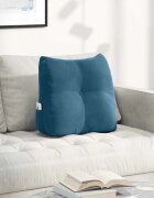 vidaXL Възглавница за гръб Синьо 45 x 24 x 50 см Кадифе