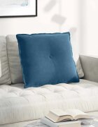 vidaXL Възглавница за гръб Синьо 60 x 50 cm Кордюрова тъкан