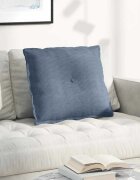 vidaXL Възглавница за гръб Синьо 60 x 50 cm Кордюрова тъкан
