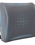 vidaXL Възглавница за гръб Сив Мемори пяна 36 x 30 x 12 см