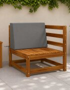 vidaXL Възглавница за гръб SOEST 100% полиестер Сиво 60 x 20 x 40 cm