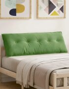 vidaXL Възглавница за гръб Светло зелено 140 x 50 cm Кордюрова тъкан