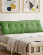 vidaXL Възглавница за гръб Светло зелено 160 x 50 cm Кордюрова тъкан