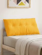 vidaXL Възглавница за гръб Светло жълто 100 x 50 cm Кордюрова тъкан