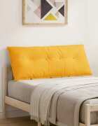 vidaXL Възглавница за гръб Светло жълто 120 x 50 cm Кордюрова тъкан