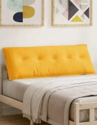 vidaXL Възглавница за гръб Светло жълто 140 x 50 cm Кордюрова тъкан