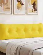 vidaXL Възглавница за гръб Светло жълто 160 x 24 x 50 см текстил