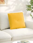 vidaXL Възглавница за гръб Светло жълто 50 x 45 см Кордюрова тъкан