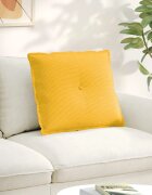 vidaXL Възглавница за гръб Светло жълто 60 x 50 cm Кордюрова тъкан