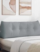 vidaXL Възглавница за гръб Светлосиво 140 x 24 x 50 см текстил