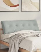 vidaXL Възглавница за гръб Светлосиво 140 x 50 cm Кордюрова тъкан