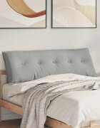 vidaXL Възглавница за гръб Светлосиво 140 x 50 cm Микрофибърна тъкан