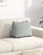 vidaXL Възглавница за гръб Светлосиво 45 x 20 x 35 см Кордюрова тъкан
