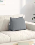 vidaXL Възглавница за гръб Светлосиво 45 x 20 x 35 см текстил