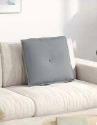 vidaXL Възглавница за гръб Светлосиво 50 x 19 x 45 см текстил