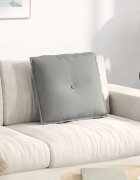 vidaXL Възглавница за гръб Светлосиво 50 x 45 см Микрофибърна тъкан