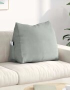 vidaXL Възглавница за гръб Светлосиво 60 x 20 x 50 см Кордюрова тъкан