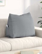 vidaXL Възглавница за гръб Светлосиво 60 x 20 x 50 см текстил