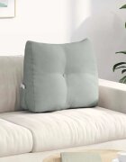 vidaXL Възглавница за гръб Светлосиво 60 x 24 x 50 см Кадифе