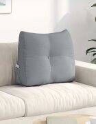 vidaXL Възглавница за гръб Светлосиво 60 x 24 x 50 см текстил