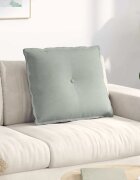 vidaXL Възглавница за гръб Светлосиво 60 x 50 cm Кордюрова тъкан
