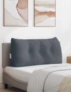 vidaXL Възглавница за гръб Тъмен сив 100 x 24 x 50 см Кадифе