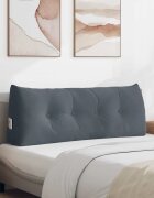 vidaXL Възглавница за гръб Тъмен сив 120 x 24 x 50 см Кадифе