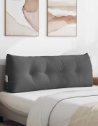 vidaXL Възглавница за гръб Тъмен сив 120 x 24 x 50 см текстил