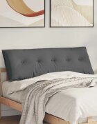 vidaXL Възглавница за гръб Тъмен сив 140 x 19 x 50 см текстил