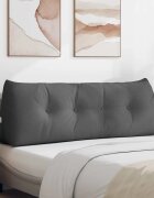 vidaXL Възглавница за гръб Тъмен сив 140 x 24 x 50 см текстил