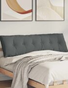 vidaXL Възглавница за гръб Тъмен сив 160 x 19 x 50 см текстил