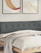 vidaXL Възглавница за гръб Тъмен сив 200 x 19 x 50 см текстил