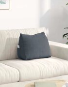 vidaXL Възглавница за гръб Тъмен сив 45 x 20 x 35 см Кордюрова тъкан