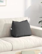 vidaXL Възглавница за гръб Тъмен сив 45 x 20 x 35 см текстил