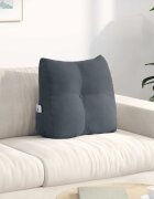 vidaXL Възглавница за гръб Тъмен сив 45 x 24 x 50 см Кадифе