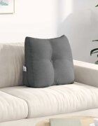 vidaXL Възглавница за гръб Тъмен сив 45 x 24 x 50 см текстил