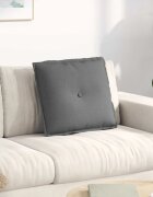 vidaXL Възглавница за гръб Тъмен сив 50 x 19 x 45 см текстил