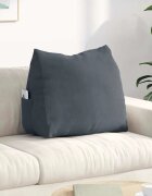 vidaXL Възглавница за гръб Тъмен сив 60 x 20 x 50 см Кордюрова тъкан