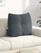 vidaXL Възглавница за гръб Тъмен сив 60 x 24 x 50 см Кадифе